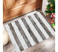 GDJSMIN Old Texture Door Mat - Non-Slip Washable Doormat, Gray Vertical Lines Welcome Dirt Trapper,Water Absorbent Floor Mat For Indoor/Outdoor Use,Front Entrance, Kitchen (Off-White, 60 X 90 cm)