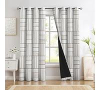 GDJSMIN Rectangular Bricks Curtains 46 x 72 Inch - 2x Panels - Eyelet Curtain Light Gray - Modern Minimalist Style Curtains for Bedroom & Living Room
