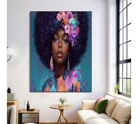 GDJSMIN Wall Art Frameless Canvas - Flowers Designed By A Black Woman. Painting For Bedroom Decor, Artistic Style Canvas Wall Art For Living Room, Hallway Or Office, 40×50 Cm