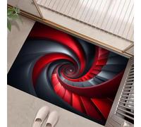 GDJSMIN Washable Door Mat For Entryway 40 X 60 cm,Grey Modern Style Door Rugs For Front Back Doors Short Pile,Geometric Spiral Design Machine Washable Kitchen Rug Non Slip Bath Rug