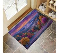 GDJSMIN Washable Door Mat for Entryway 80 x 120 cm,Orange Autumn Scenery Door Rugs for Front Back Doors Short Pile,Sunrise Valley Scene Machine Washable Kitchen Rug Non Slip Bath Rug