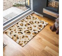 GDJSMIN Wild Animals Doormat Decorative Door Mat Indoor,Shiny Cheetah Spot Pattern Doormat Washable Floor Mat, Non Slip Entrance Rug For Kitchen Outdoor,Yellow,50 X 80 Cm