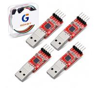 GDKEY CP2102 Serial Adapter USB to TTL, USB 2.0 UART Converter Module with 5-Pin Header, 3.3V/5V Output and Jumper Wires, for Arduino, ESP8266, STM32, STC and DIY Electronics(4-Pack)