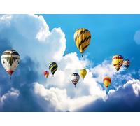 gdkldfg Blue Sky White Clouds Hot Air Balloons Wallpaper,Non-Woven Poster,Wall Mural for Living Room Bedroom Feature Wall Decoration 300x210cm