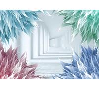 gdkldfg Wallpaper Non-Woven Silk Poster Geometric 3D Space Colorful White 430x300cm Wall Mural Decorations Living Room Bedroom