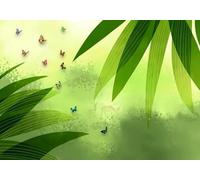 gdkldfg Wallpaper Non-Woven Silk Poster Leaves Animals Butterflies Natural Scenery Green 200x140cm Wall Mural Decorations Living Room Bedroom