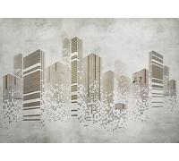 gdkldfg Wallpaper Non-Woven Silk Poster Modern Minimalist Geometric City Architecture 350x250cm Wall Mural Decorations Living Room Bedroom