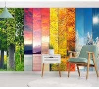 gdkldfg Wallpaper Non-Woven Silk Poster Spring Summer Autumn Winter Forest Natural Scenery 300x210cm Wall Mural Decorations Living Room Bedroom
