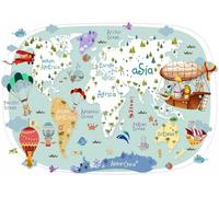 gdkldfg Wallpaper Poster 200cmx140cm Cartoon World map Animals Natural Scenery Wall Mural,Non-Woven Silk,Decorations Living Room Bedroom