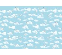 gdkldfg Wallpaper Poster 300cmx210cm Blue Sky White Clouds Birds Natural Scenery Wall Mural,Non-Woven Silk,Decorations Living Room Bedroom