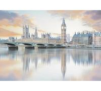 gdkldfg Wallpaper Poster 400cmx256cm Retro British City Scenery Wall Mural,Non-Woven Silk,Decorations Living Room Bedroom