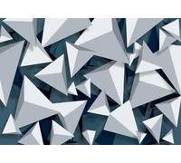 gdkldfg Wallpaper Poster 400x256cm Geometric 3D Triangle Pattern White Wall Mural,Non-Woven Silk,Decorations Living Room Bedroom