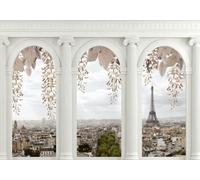 gdkldfg Wallpaper Poster 430x300cm European Style Roman Column Paris City Scenery White Wall Mural,Non-Woven Silk,Decorations Living Room Bedroom