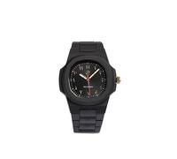 GDL Giovanni De Luca Elegant Watch for Women and Men with Polycarbonate Case 40.5 x 8.8 mm, Arabic Black Dial, Black Strap and Japanese Quartz Movement - Waterproof 5 ATM, Lightweight and Durable