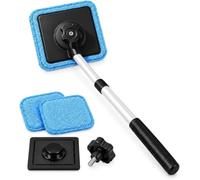 GDLHY Dual Magnetic Car Windshield Cleaner for Auto Glass,Blue | Hard Water Stain Remover, Water Spot Remover, Double Sided, Microfiber And Rubber Squeegee, Rectangular Modern Style(1PCS)