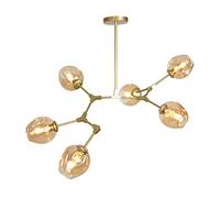 GDLight Modern 6-Head Molecular Chandeliers Nordic Glass Shade Magic Beans Island Ceiling Pendant Lights for Living Room Dining Room Bedroom, E27 (Without Bulbs),B