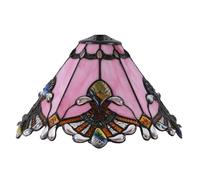 GDLight Tiffany Style Lampshade Replacement Only, 12 Inch Stained Glass Lamp Shade, Baroque Crystal Lampshade Accessories for Table, Floor Lamp and Pendant Lights,Pink