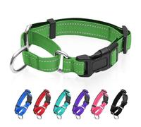 GDLKPS Reflective Martingale Dog Collars. Dog Collar with Quick Release Buckle. Adjustable Soft Padded Breathable Nylon Pet Collar Suitable for Puppies for Small Medium Large Dogs., Grass green
