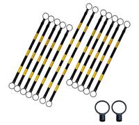 GDMDPTE 12 Cone Bar for Crowd Control Reflective Blue-White Parking Posts Adjustable 3 to 6 Feet Traffic Safety Barriers for Events and Outdoor Use