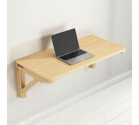 GDMDPTE Heavy Duty Wall Mounted Folding Table with Pine Wood Adjustable Utility Workbench for Home Office Dining Kitchen & Study (19.7x39.3in) - Space-Saving Design