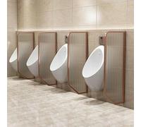 GDMDPTE Urinal Privacy Screen Wall-Mounted Urinal Baffle, Modern Minimalist Public Restroom Men's Toilet Urinal Partition, Tempered Glass Urinal Partition Extender, for Schools,Black-3pcs