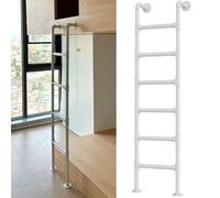 GDMDPTE Wall Mounted Attic Loft Ladder - Wrought Iron Fire Escape Ladder for Dorms, Libraries, Bunk Beds, Decks, and RVs