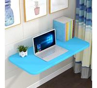 GDMDPTE Wall Mounted Folding Table Space-Saving Drop-Down Shelf for Garage Laundry Office Bar Kitchen - Compact 60x40CM in White & Blue