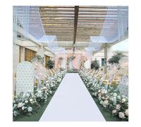 Gdmokle White Aisle Runners for Weddings, 2mm Thickness Polyester Aisle Floor Carpet Runner, Non-slip Runway Rug Runners for Church Party, Outdoor or Indoor Decoration (Size : 1mx10m/3.3ftx33ft)