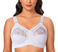 GDNIA Women Everyday Soft Unpadded Minimizer Plus Size Lace Bras, Full Coverage No Underwire Premium Underoutfit Bra for Sagging Breasts