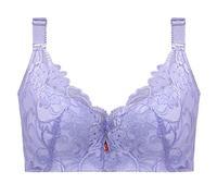 GDNIA Women's Sexy Full Coverage Lace Floral Bras Underwire Everyday Minimizer Soft Padded Lift Up Bra Light Blue