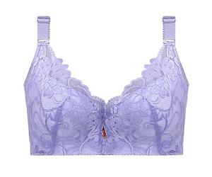 GDNIA Women's Sexy Full Coverage Lace Floral Bras Underwire Everyday Minimizer Soft Padded Lift Up Bra Light Blue