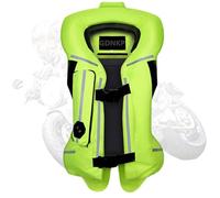 GDNKP Motorcycle Airbag Vest, Reflective Riding Vests Approved Reusable, Jacket for Men and Women with Protections,Green,XXL