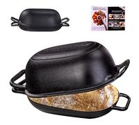 GdnWings Oval Dutch Oven for Bread Baking 12 x 8 Inch, Pre-Seasoned Cast Iron Bread Oven for Sourdough, Dutch Oven Bread Loaf Pan for a Crispy Crust, 5QT