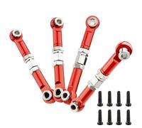 GDOOL 2 Pairs Upgrade Steering Linkage 16431 Adjustable Pull Rod Linkages Arm Tie Rod,Replacement Spare Parts for H16BM H16PL H16DR H14BM 14210 JC14EP HP474 HP141S RC Trucks (Red)