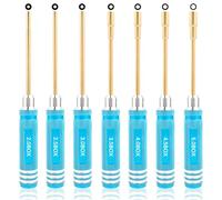 GDOOL 7 Pieces Hex Screwdriver Set 2.0/2.5/3.0/3.5/4.0/4.5/5.0mm RC Socket Wrench Kit Nut Drive for Traxxas Redcat Axial SCX24 Quadcopter Helicopter FPV Drone Car - RC Nut Removal Tools (Blue)
