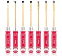 GDOOL 7 Pieces Hex Screwdriver Set 2.0/2.5/3.0/3.5/4.0/4.5/5.0mm RC Socket Wrench Kit Nut Drive for Traxxas Redcat Axial SCX24 Quadcopter Helicopter FPV Drone Car - RC Nut Removal Tools (Red)