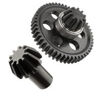 GDOOL RC Upgraded Steel Spur Gear with Pinion Gear 16401G & Drive Shaft Gear 16402G Spare Parts for All H16BM H14BM 14210 JC14EP H14BM 1/14 1/16 Scale Trucks