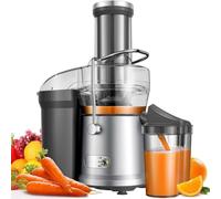 GDOR 1200W Juicer 2L Juicer Machines Juicers Whole Fruit and Vegetable with Larger 81mm Feed Chute 2 Speed Juice Machine Higher Juice Yield Juice Extractor Easy to Clean Anti-drip Brush Included