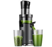 GDOR Cold Press Juicer Machines for Whole Fruit and Vegetable, Wide Mouth 89MM Feeding Chute, Powerful Slow Masticating Juicer with Two-layer Filter, High Juice Yield, BPA-Free, Brush Included