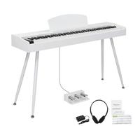 GDP-203 88 Key Digital Piano with Stand, Full Weighted Keys, Bluetooth Connectivity, White - Professional Home Electric Keyboard for Beginners to Advanced Players