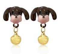 Gdpaddy Personalized Cute Dachshund Puppy Dangle Drop Earrings Enamel Dog Bone Stud Earrings for Women Lovers, M, Metal, No Gemstone