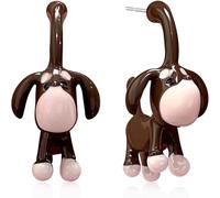 Gdpaddy Personalized Cute Dachshund Puppy Dangle Drop Earrings Enamel Dog Bone Stud Earrings for Women Lovers, M, Metal, No Gemstone