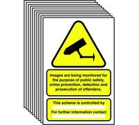 GDPR Compliant CCTV Sign | UK Data Protection Act 2018 & ICO Guidance | A4 300x200mm Rigid PVC | Screen-Printed | Packs of 1 3 5 or 10 | PROFILESIGNS.CO