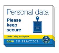 GDPR In Practice Sticker Pack - For Desks & Cabinets - 100 x 80mm (Pack of 16)
