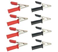 GDQLCNXB Insulated Alligator Clips 30A Battery Cable Clips Crocodile Electric Test Clips Alligator Clamp Battery Charger Clips Clamp, Black 4Pcs, Red 4Pcs