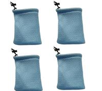 GDQLCNXB Nylon Mesh Drawstring Bag, Small Storage Pouch String Bags (13 x 9cm / 5" x 3.5") for Mini Stuff MP3 Charger Earphone Key,Blue 5pcs, Blue, 13 x 9cm / 5" x 3.5", Travel