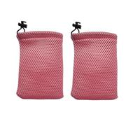 GDQLCNXB Nylon Mesh Drawstring Bag, Small Storage Pouch String Bags 15 x 10cm/6" x 4" for Mini Stuff MP3 Charger Earphone Key, 5pcs Travel Kit Organizer for Lipstick Cosmetic Jewelry,Pink