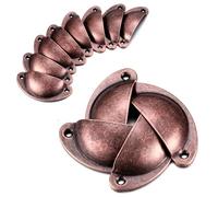 GDQQOYWQT 12 Pack Shell Cup Handles，Antique Brass Finish Metal Cabinet Handles，Semi Circle Drawer Pull Handle for Handware Drawer Dresser Door
