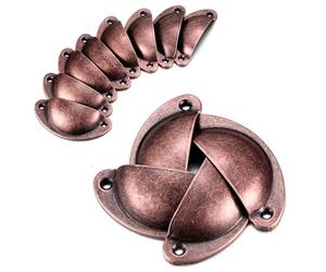 GDQQOYWQT 12 Pack Shell Cup Handles，Antique Brass Finish Metal Cabinet Handles，Semi Circle Drawer Pull Handle for Handware Drawer Dresser Door