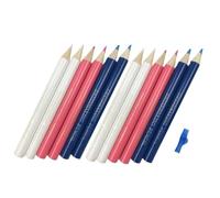 GDQQOYWQT 12 pcs Fabric Pencil for Sewing, Water Soluble Sewing Fabric Pencils with Tip Caps Tailors Chalk Tracing Tools for Quilting Tailoring Embroidery Dressmakers DIY Crafts (Blue, White，Pink)